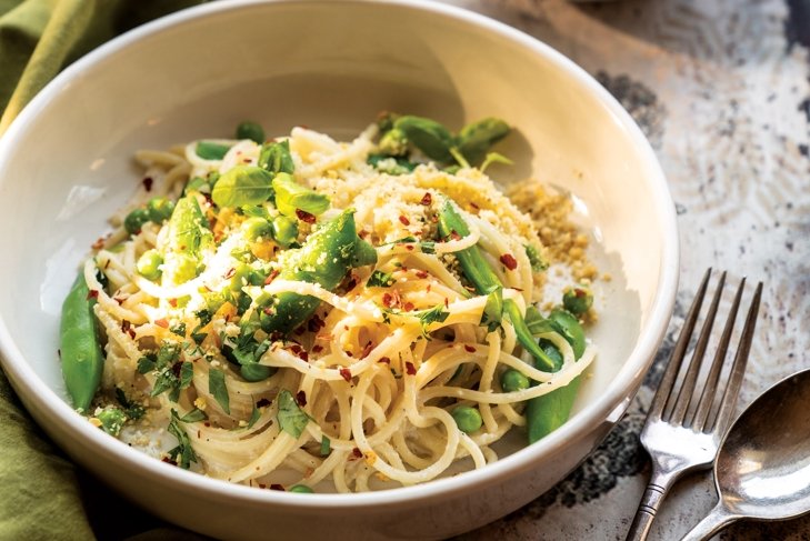 Creamy Alfredo with Sugar Snap Peas